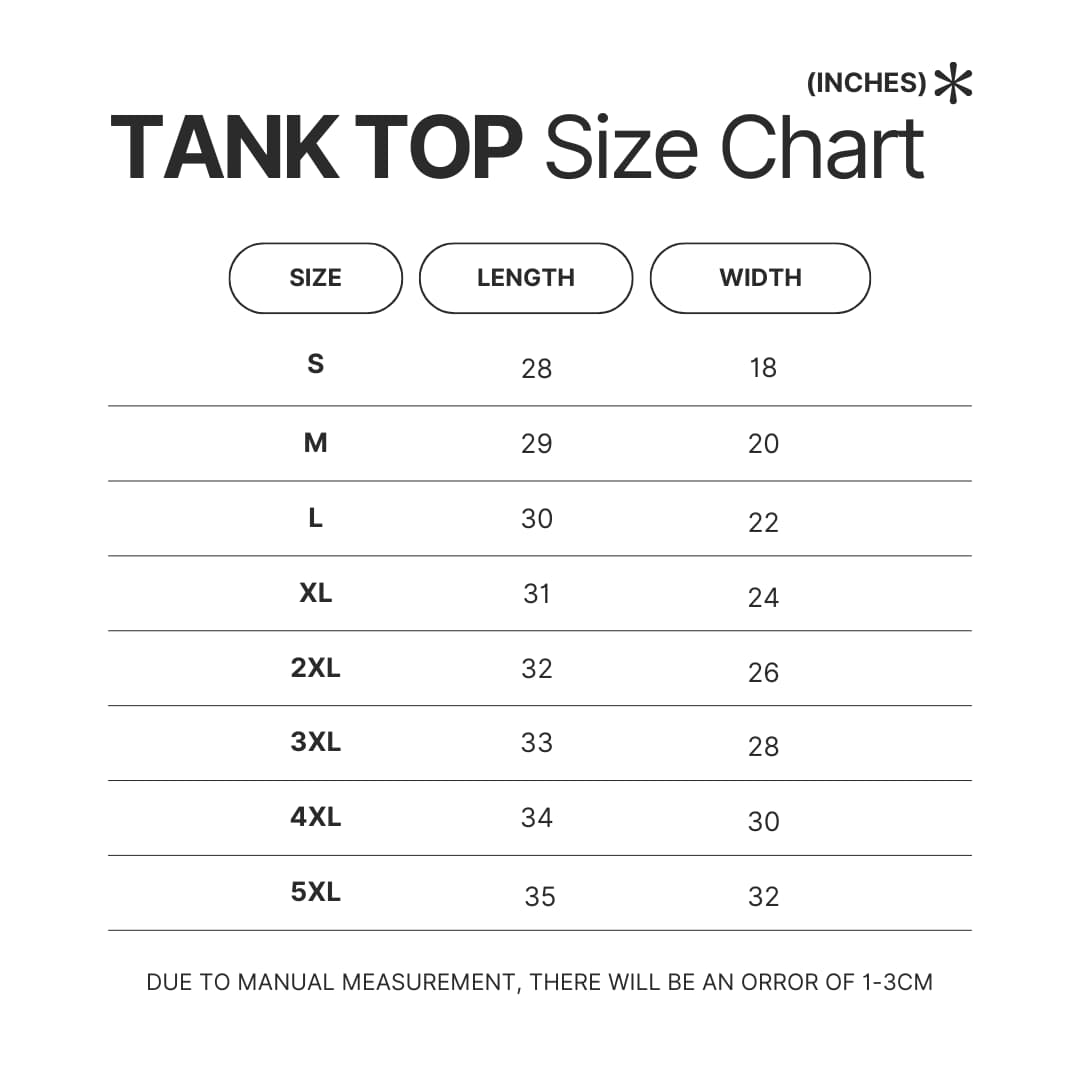 Tank Top Size Chart - Hannibal Merch