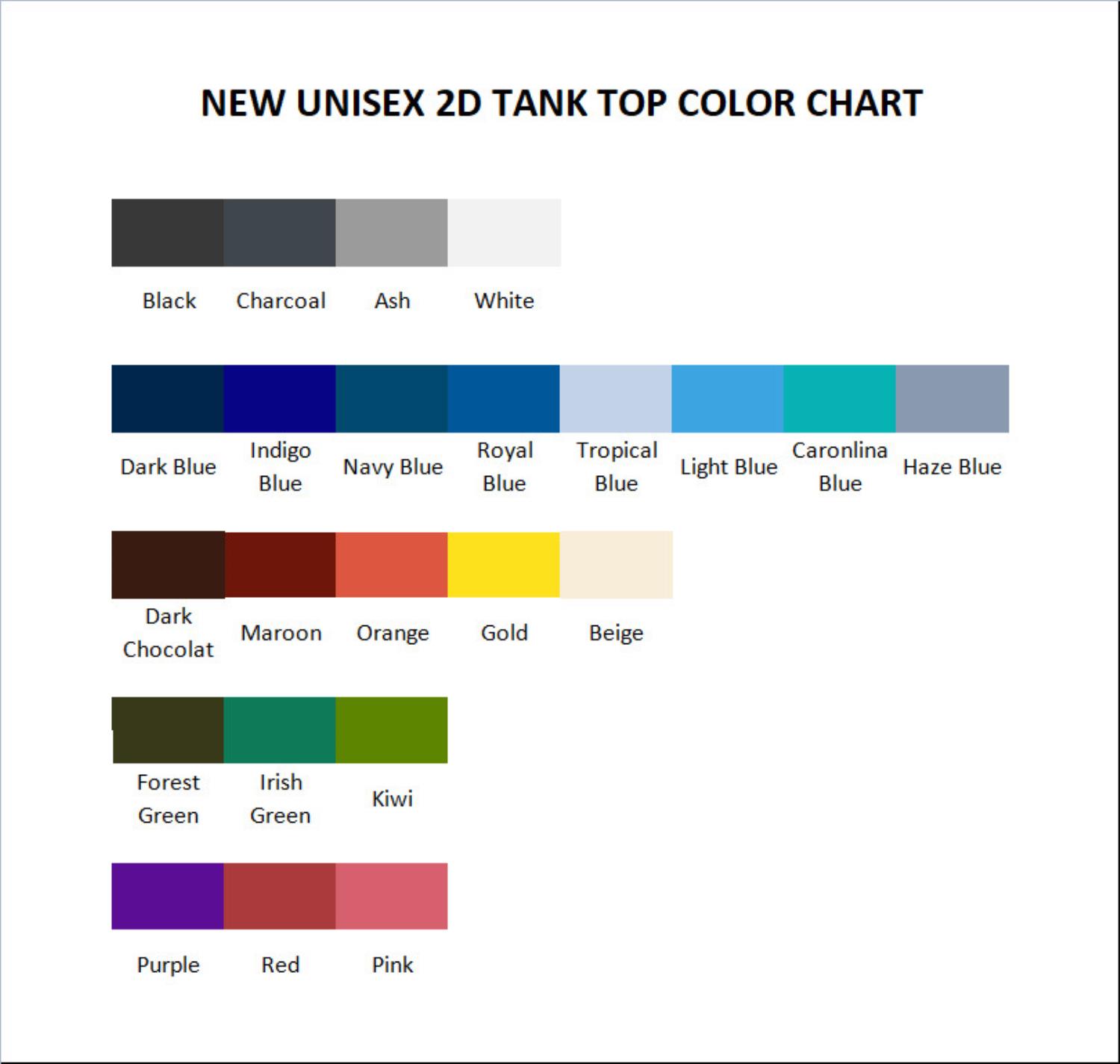 tank top color chart - Hannibal Merch