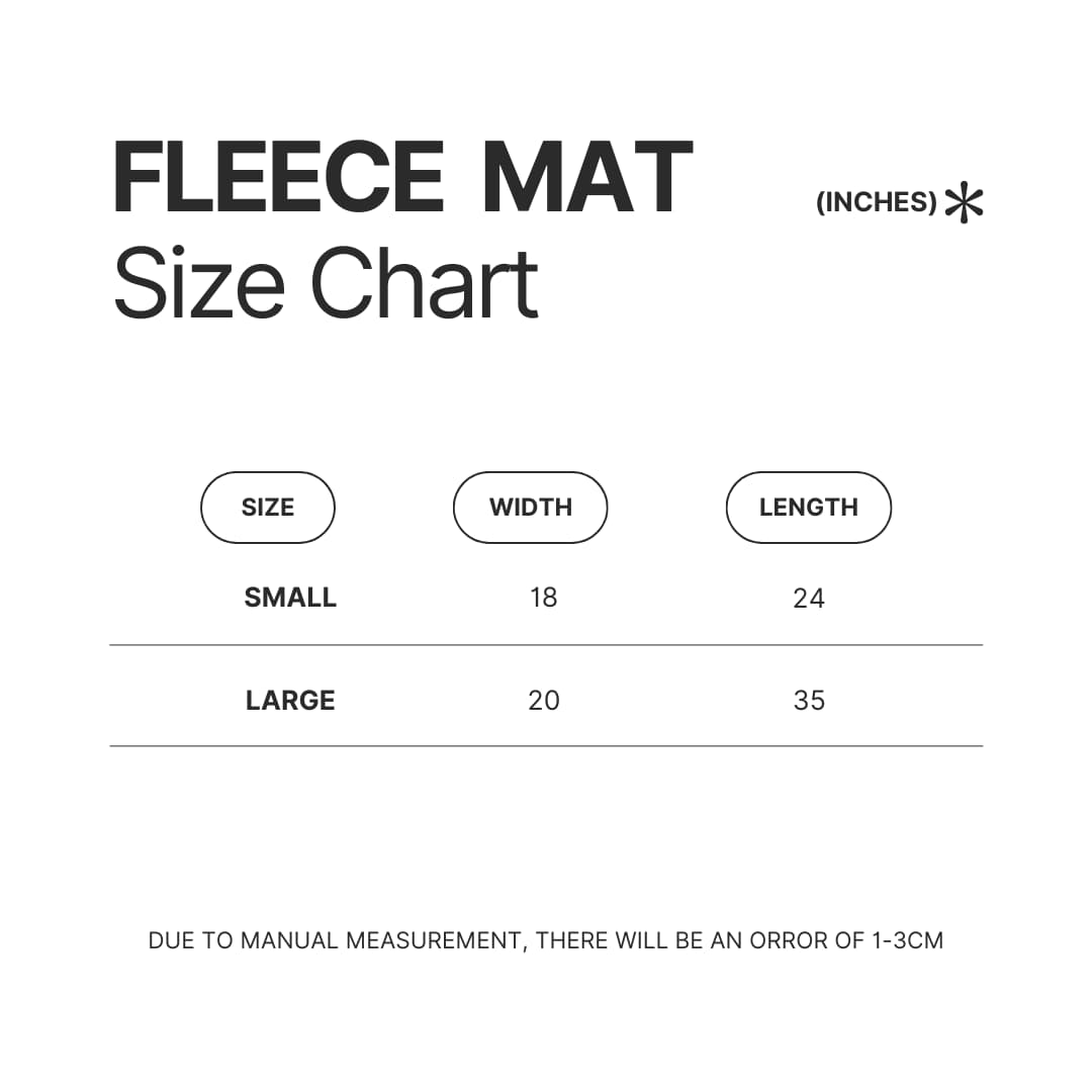 Fleece Mat Size Chart - Hannibal Merch