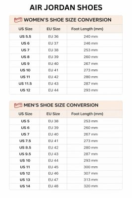 Air Jordan High Low Top Shoes Size Chart - Hannibal Merch