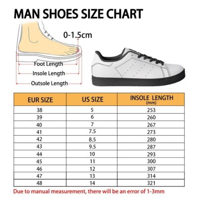 Skate Man Shoes Size Chart - Hannibal Merch