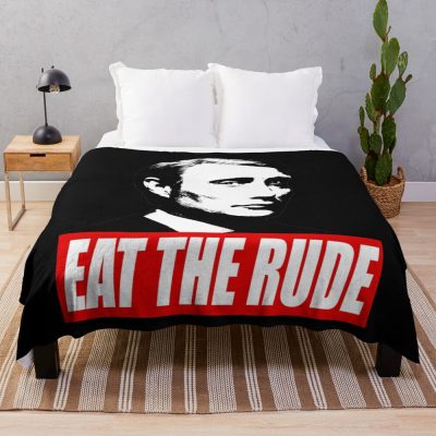 Eat The Rude Hannibal Dark Throw Blanket