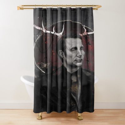 Blood Red Hannibal Lecter Shower Curtain