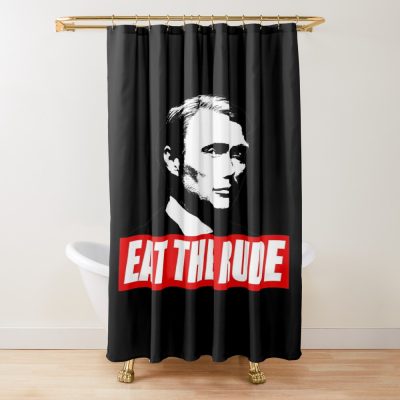 Eât The Rude Hannibal Dark Shower Curtain