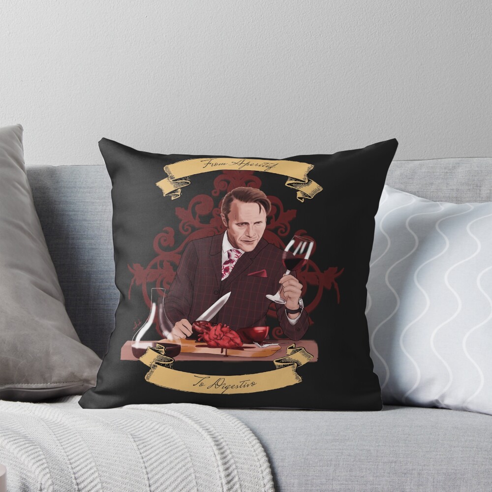From Aperitif To Digestivo Hannibal Lecter Throw Pillow