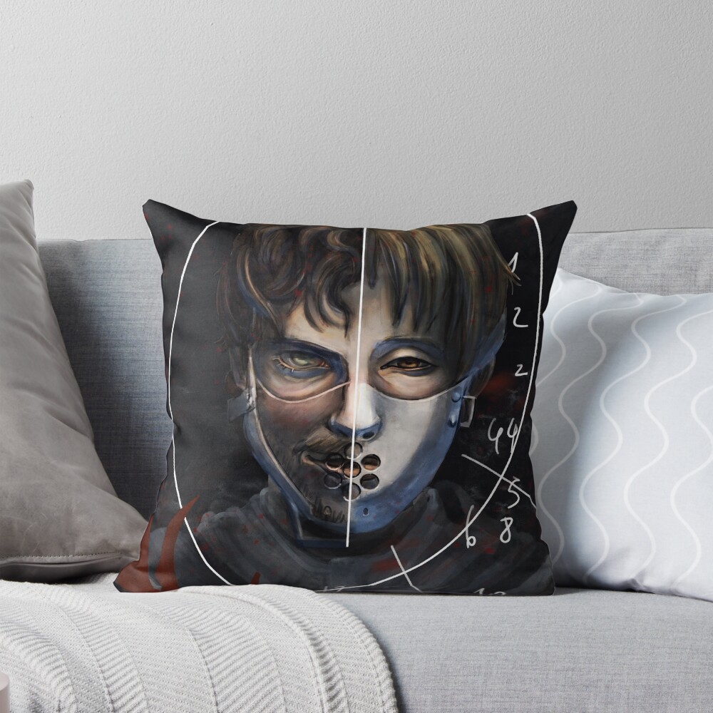 Two Sides Hannibal Lecter Throw Pillow